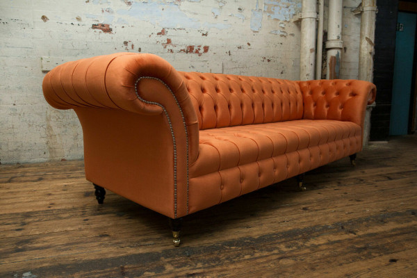 Sofa Upholstery Chesterfield Textile Sofas Design Luxury Leather Sofas 4-Seater 265cm