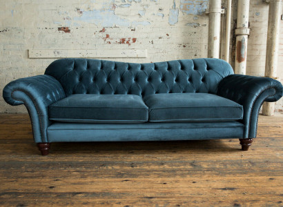 Chesterfield 4-seater couch upholstered fabric couches living room sofa