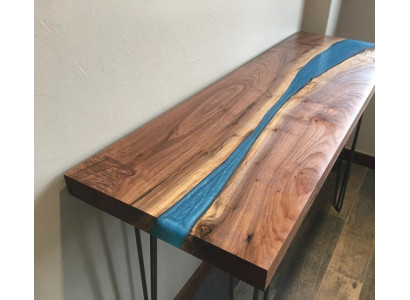 Console table sideboard genuine wood designer table epoxy resin waterfall river