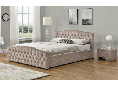 Padded designer bed textile leather upholstered beds 180x200cm bedroom