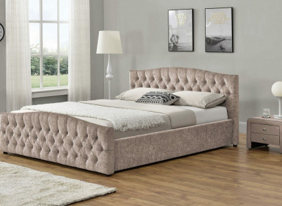 Padded designer bed textile leather upholstered beds 180x200cm bedroom