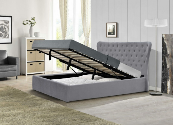 Gray Chesterfield Double Bed Luxury Beds Designer Bedroom Bed