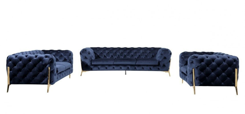 Chesterfield Set 2x Armchair Couch Set Chesterfield 1+1 Seat Upholstered Armchair