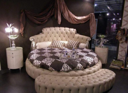 Round bed round design beds leather double hotel luxury frame