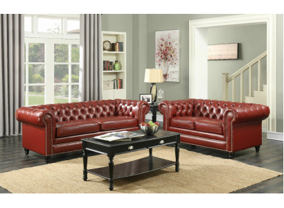Brown Chesterfield Sofa 3+2 Seater Upholstered Designer Couches Sofa Set