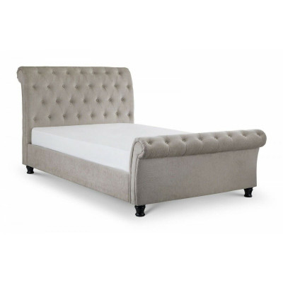 Chesterfield Design Upholstered English Bed Gray 160/180x200 Double Bed Beds