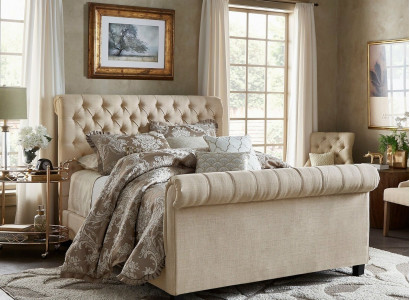 Large Luxury Chesterfield Double Bed Upholstered Beds Bedroom Furniture
