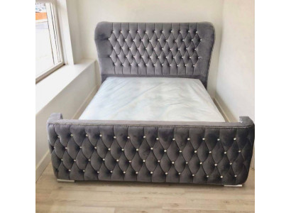 Chesterfield Hotel Double Leather Bed Bedroom Upholstery Luxury Beds 160x200cm