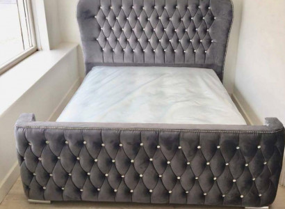 Chesterfield Hotel Double Leather Bed Bedroom Upholstery Luxury Beds 160x200cm