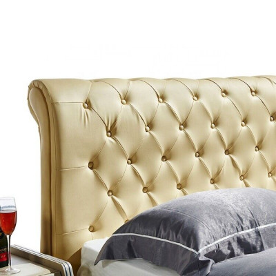 Beige Chesterfield Bed Design Bedroom English Beds Textile Upholstery