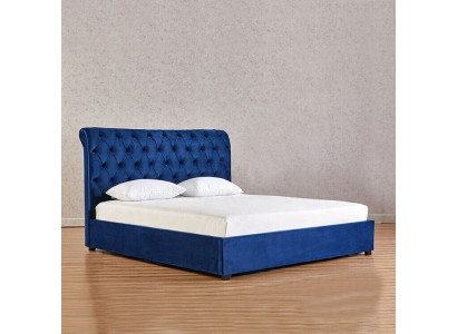 Blue Chesterfield Double Bed Bedroom Luxury Furniture Upholstered Beds