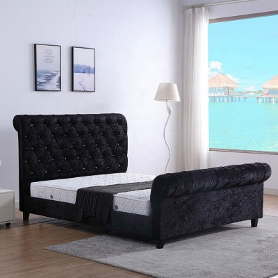Black bedroom Chesterfield bed, elegant bedroom bed.