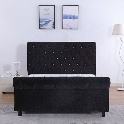 Black bedroom Chesterfield bed, elegant bedroom bed.