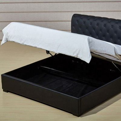 Black Luxury Chesterfield Designer Double Bed Upholstered Bed