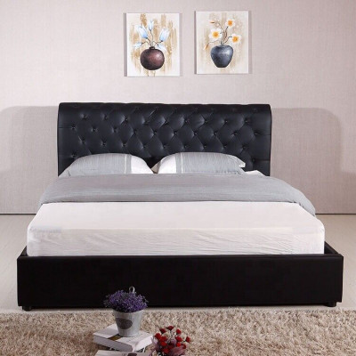 Black Luxury Chesterfield Designer Double Bed Upholstered Bed