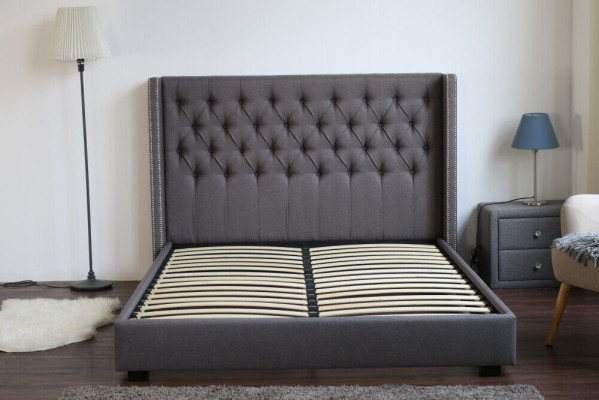 Large Grey Chesterfield Double Bed Royale Luxury Beds