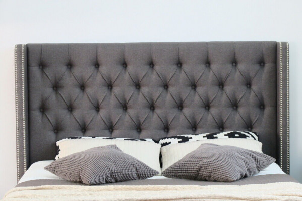 Large Grey Chesterfield Double Bed Royale Luxury Beds