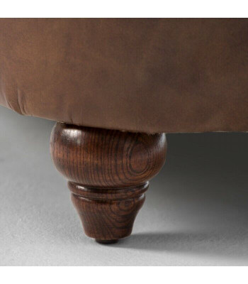 English Chesterfield couch leather sofa couches sofas three-seater brown wheels