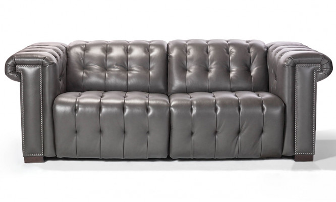Designer Black Chesterfield Three-Seater Living Room Couch