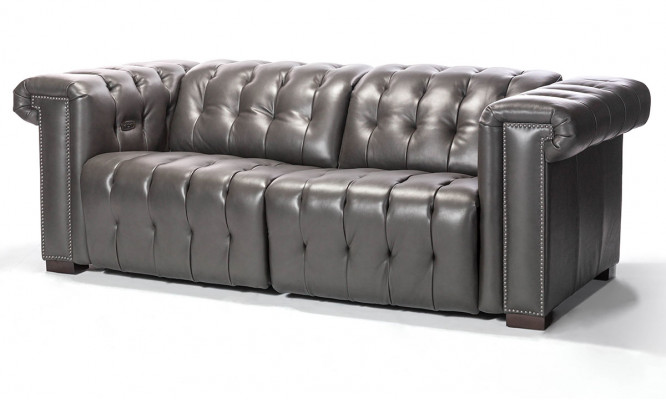 Designer Black Chesterfield Three-Seater Living Room Couch