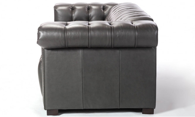 Designer Black Chesterfield Three-Seater Living Room Couch