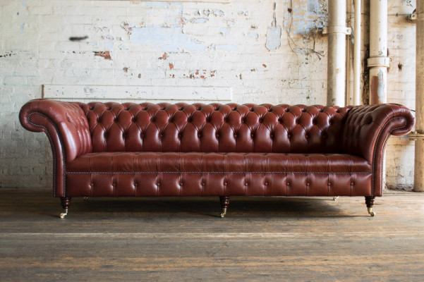 XXL Big Sofa Chesterfield Sofa 4-Seater Couch Upholstery Luxury Classic Textile