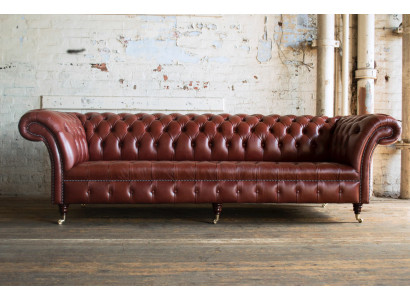 XXL Big Sofa Chesterfield Sofa 4-Seater Couch Upholstery Luxury Classic Textile