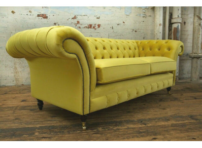 Chesterfield 3-seater designer sofa couch upholstered sofas couches fabric textile new