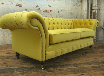 Chesterfield 3-seater designer sofa couch upholstered sofas couches fabric textile new
