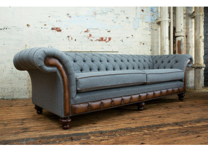 Chesterfield leather sofa fabric sofa couch upholstered living room custom-made