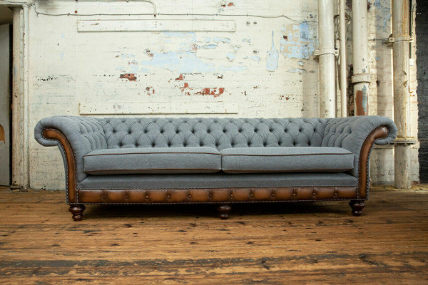 Chesterfield leather sofa fabric sofa couch upholstered living room custom-made