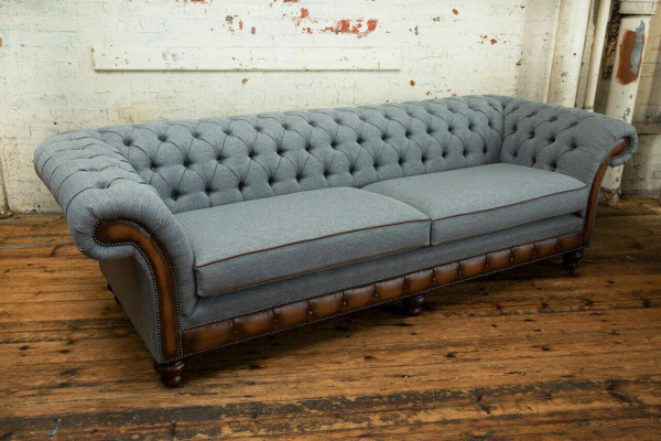 Chesterfield leather sofa fabric sofa couch upholstered living room custom-made