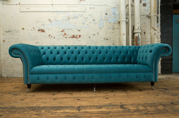 Chesterfield Couch XXL big sofa couches velvet leather textile upholstery sofas 4-seater