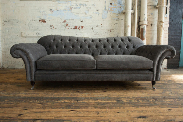Chesterfield Fabric Sofa Couch Sofa Set 4-Seater Suite Design Modern Sofa
