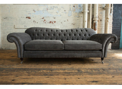 Chesterfield Fabric Sofa Couch Sofa Set 4-Seater Suite Design Modern Sofa