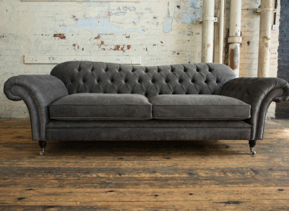 Chesterfield Fabric Sofa Couch Sofa Set 4-Seater Suite Design Modern Sofa
