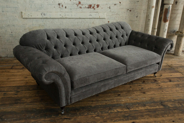 Chesterfield Fabric Sofa Couch Sofa Set 4-Seater Suite Design Modern Sofa