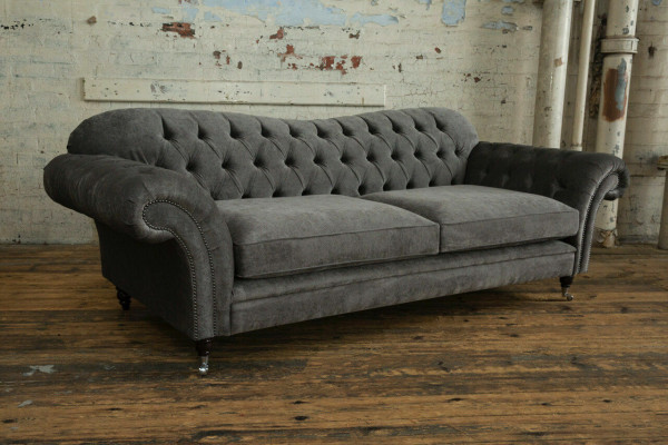 Chesterfield Fabric Sofa Couch Sofa Set 4-Seater Suite Design Modern Sofa