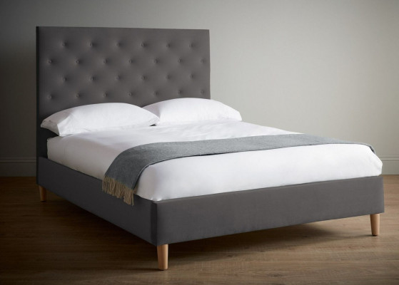 Bed Cushion Design Luxury Double Hotel Beds Sleeping Room Chesterfield Gray