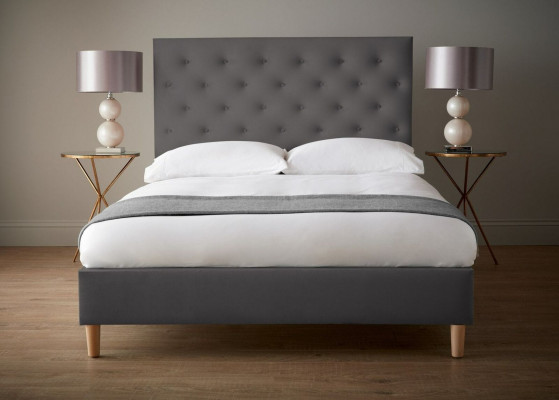 Bed Cushion Design Luxury Double Hotel Beds Sleeping Room Chesterfield Gray