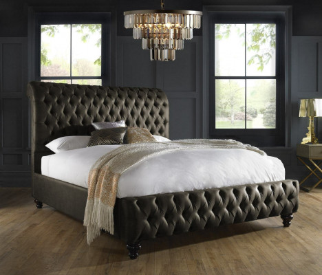 Chesterfield Textile Bed Bedroom Beds Double Upholstered 140/160/180/200 cm
