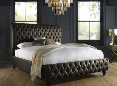 Chesterfield Textile Bed Bedroom Beds Double Upholstered 140/160/180/200 cm