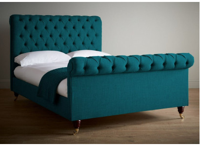 Turquoise Chesterfield double bed designer bedroom upholstered beds