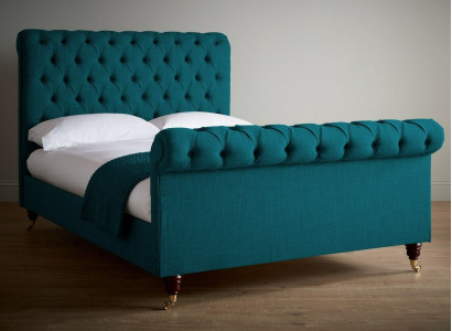 Turquoise Chesterfield double bed designer bedroom upholstered beds