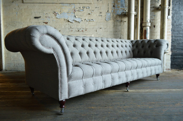 Textile sofa fabric couch Chesterfield big sofas XXL couches seat 265cm upholstery