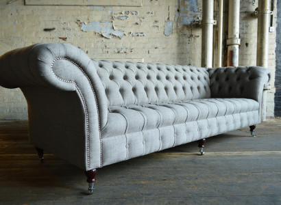 Textile sofa fabric couch Chesterfield big sofas XXL couches seat 265cm upholstery