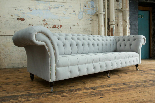 Textile sofa fabric couch Chesterfield big sofas XXL couches seat upholstery 265cm