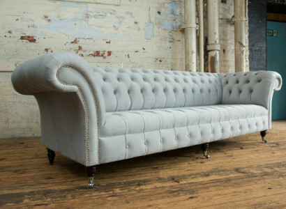 Textile sofa fabric couch Chesterfield big sofas XXL couches seat upholstery 265cm