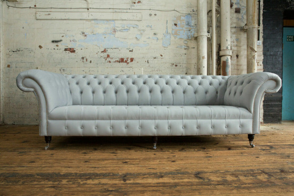 Textile sofa fabric couch Chesterfield big sofas XXL couches seat upholstery 265cm