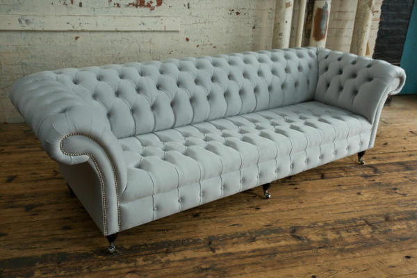 Textile sofa fabric couch Chesterfield big sofas XXL couches seat upholstery 265cm